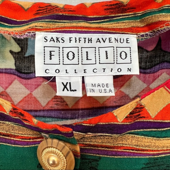 Saks Fifth Avenue Folio Collection Dress Sz XL.  Multicolored.  Cotton/rayon - Picture 5 of 8